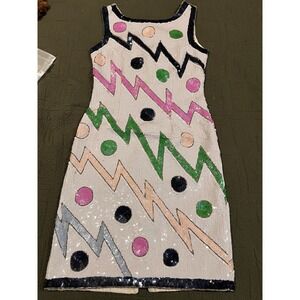 Alisha Vintage Dress 80s-90s Size 10/12 Fully Sequinned